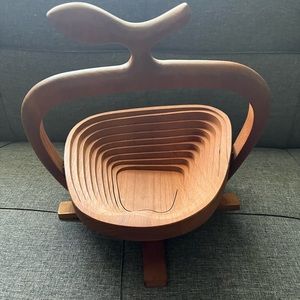 Handmade collapsible Wooden Apple Basket/ trivet
